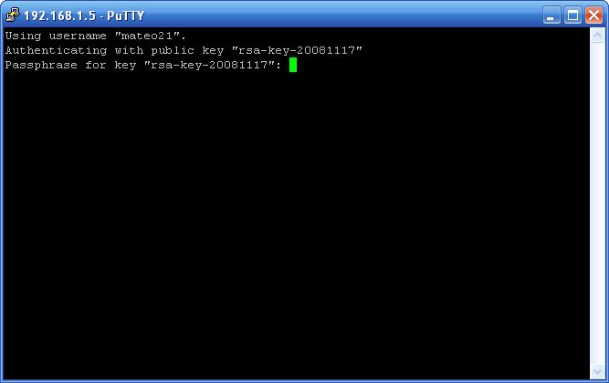 PuTTY demande la phrase de passe