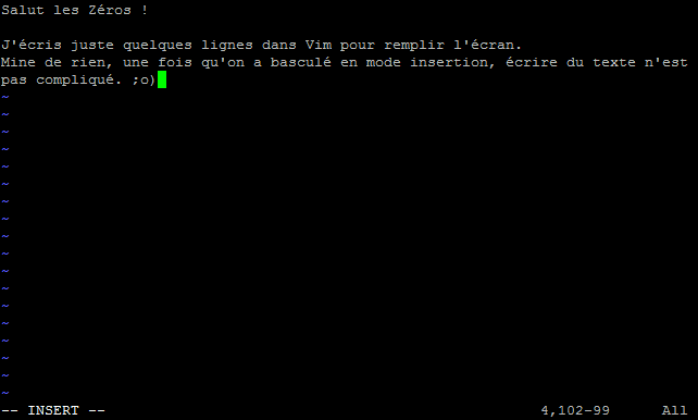 Insertion de texte