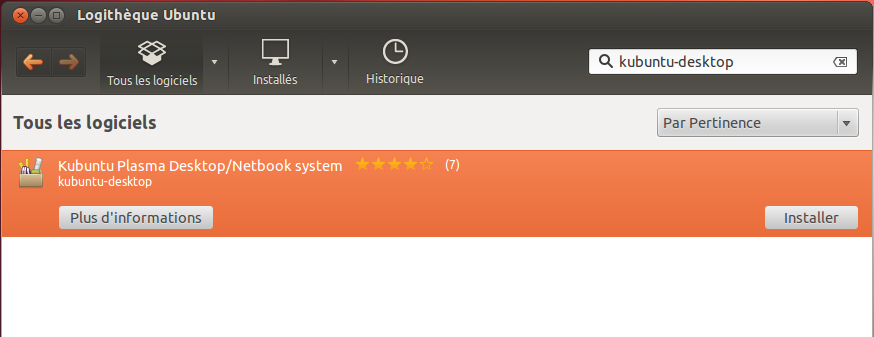 Installation de KDE